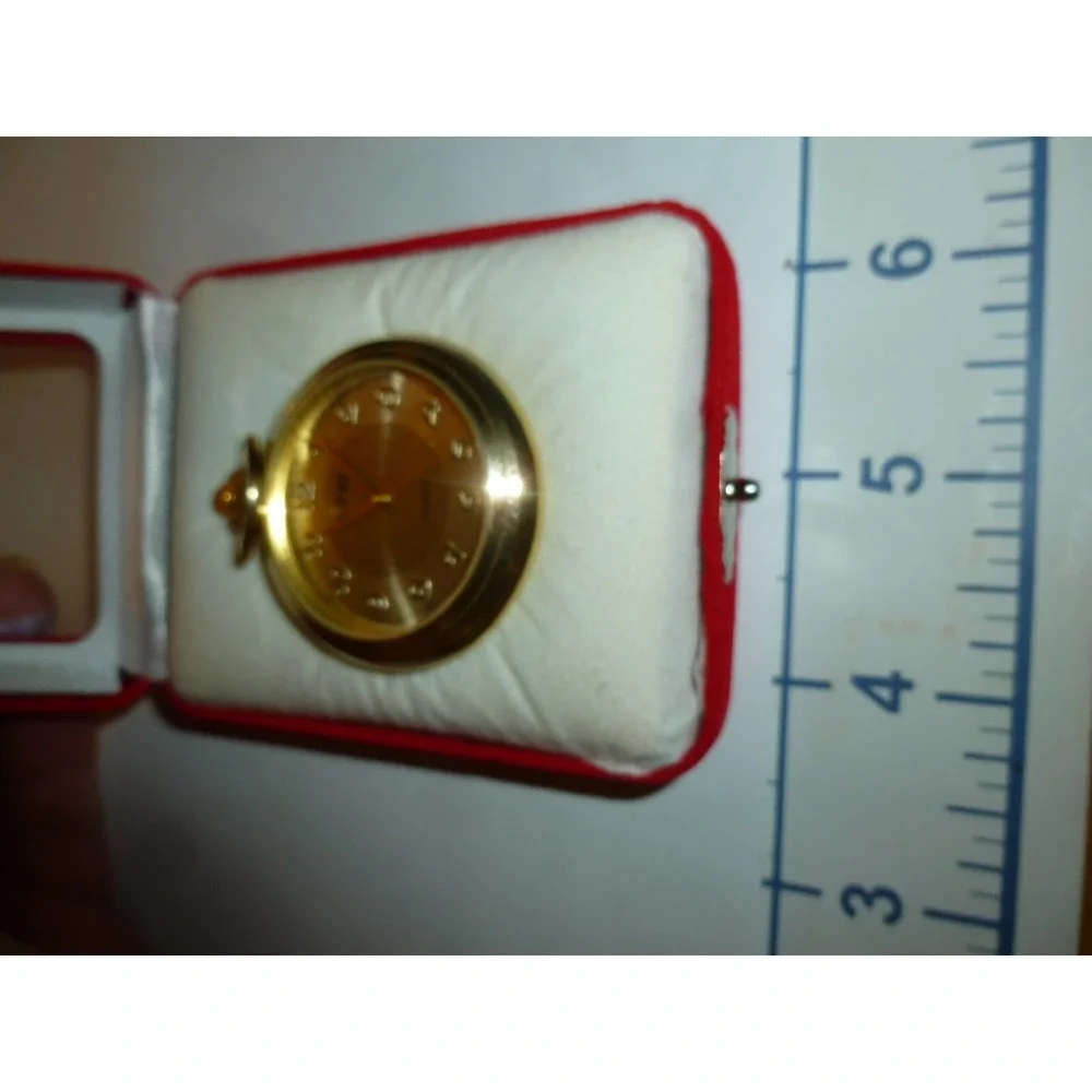 LTD Quartz Pocket Watch Gold Tone LTD021 Japan Movt M.Z. Berger Stainless Steel‎